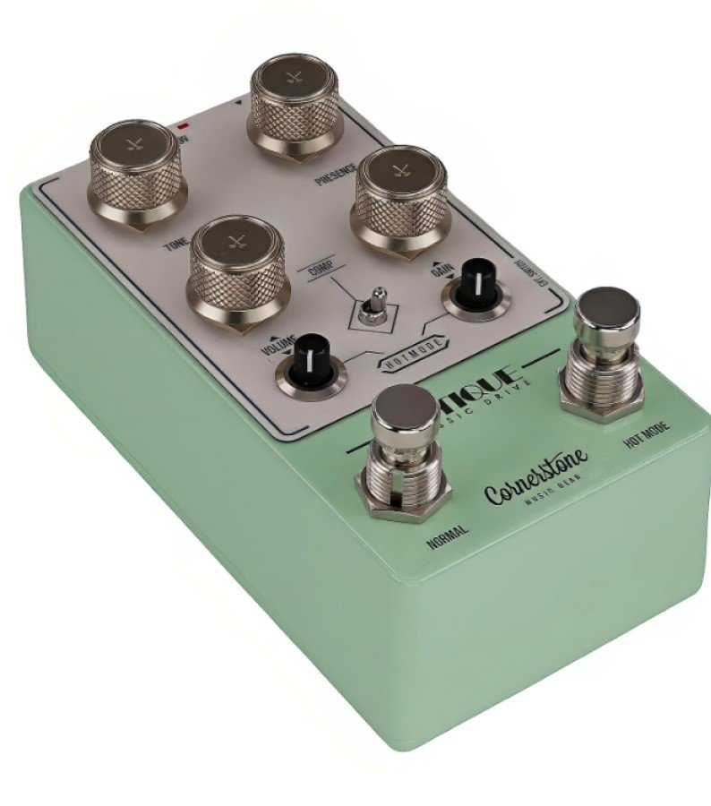 Cornerstone Antique V3 Overdrive Pedal in Green with Tortoise